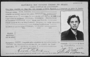 1946 immigration card for Riva Putnam.