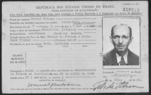 1946 Immigration card for Samuel Putnam